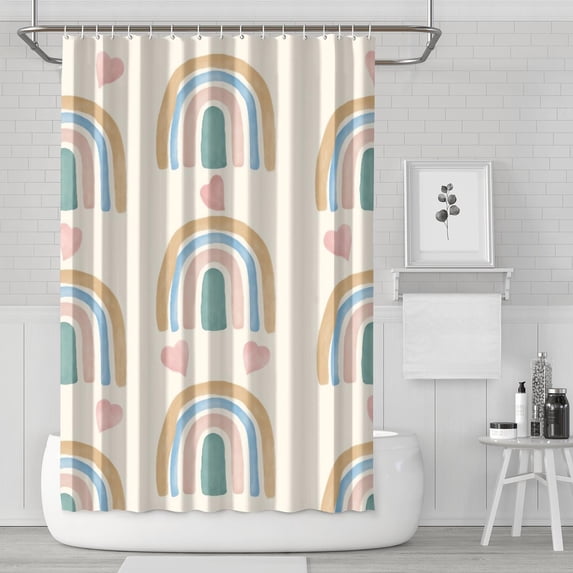 Boho Floral Shower Curtain 72x72 Inches - Tropical Leaves, Vintage Botanical Print, Waterproof Fabric for Chic Bathroom Decor, Modern Farmhouse & Bohemian Style