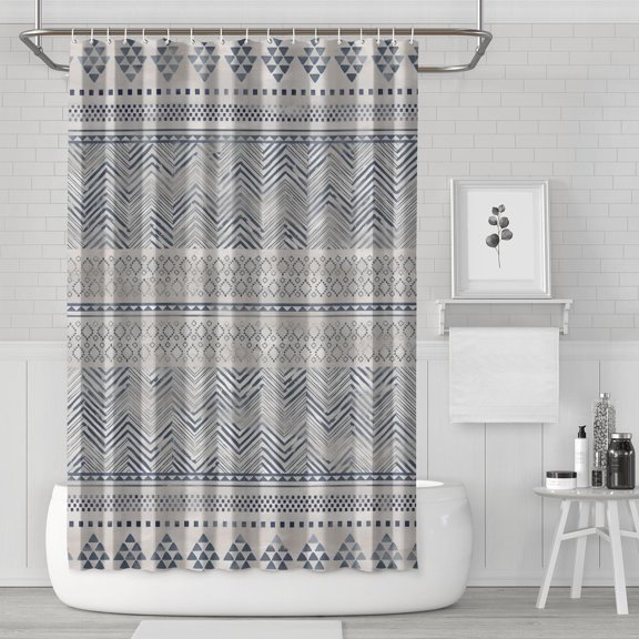 Boho Floral Shower Curtain 72x72 Inches - Tropical Leaves, Vintage Botanical Print, Waterproof Fabric for Chic Bathroom Decor, Modern Farmhouse & Bohemian Style