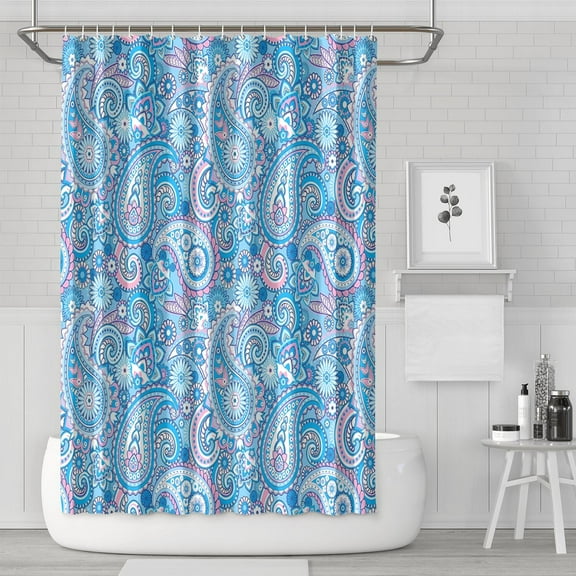 Boho Floral Shower Curtain 72x72 Inches - Tropical Leaves, Vintage Botanical Print, Waterproof Fabric for Chic Bathroom Decor, Modern Farmhouse & Bohemian Style