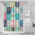 thumbnail image 1 of Boho Floral Shower Curtain 72x72 Inches - Tropical Leaves, Vintage Botanical Print, Waterproof Fabric for Chic Bathroom Decor, Modern Farmhouse & Bohemian Style, 1 of 5