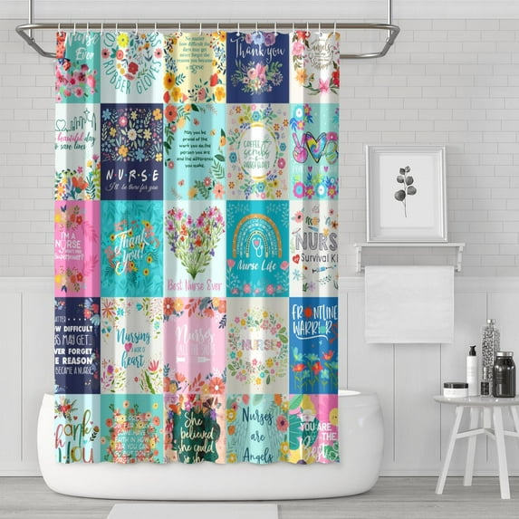 Boho Floral Shower Curtain 72x72 Inches - Tropical Leaves, Vintage Botanical Print, Waterproof Fabric for Chic Bathroom Decor, Modern Farmhouse & Bohemian Style