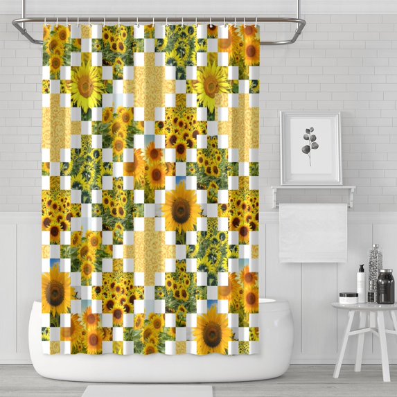 Boho Floral Shower Curtain 72x72 Inches - Tropical Leaves, Vintage Botanical Print, Waterproof Fabric for Chic Bathroom Decor, Modern Farmhouse & Bohemian Style