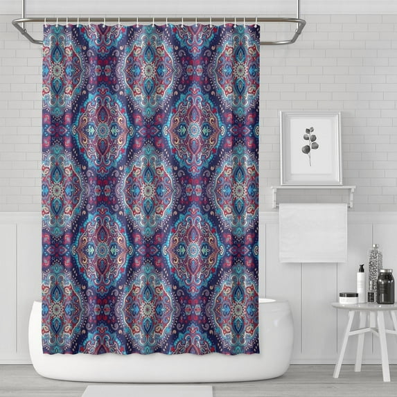 Boho Floral Shower Curtain 72x72 Inches - Tropical Leaves, Vintage Botanical Print, Waterproof Fabric for Chic Bathroom Decor, Modern Farmhouse & Bohemian Style