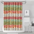 thumbnail image 1 of Boho Floral Shower Curtain 72x72 Inches - Tropical Leaves, Vintage Botanical Print, Waterproof Fabric for Chic Bathroom Decor, Modern Farmhouse & Bohemian Style, 1 of 5