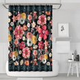 thumbnail image 1 of Boho Floral Shower Curtain 72x72 Inches - Tropical Leaves, Vintage Botanical Print, Waterproof Fabric for Chic Bathroom Decor, Modern Farmhouse & Bohemian Style, 1 of 5