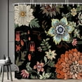 thumbnail image 1 of Boho Floral Shower Curtain Abstract Flower Blossom Bathroom Curtains Vintage Botanical Mid Century Modern Bathtub Decor with Hooks 84 x 70 in, 1 of 6