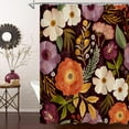 thumbnail image 1 of Boho Floral Shower Curtain, Abstract Plant Leaves Shower Curtains for Chic Elegant Bathroom Decor, Luxury Fabric Cloth Shower Curtain, Modern Colorful Flower, 72x72, 1 of 6