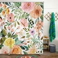 thumbnail image 1 of Boho Floral Shower Curtain for Bathroom,Spring Summer Vintage Pink Watercolor Peonies Shower Curtain with Hooks,Polyester Fabric Shower Curtains Machine Washable Waterproof Bath Decor 72" x 72", 1 of 6