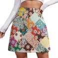 thumbnail image 1 of Boho Floral Skirt Women Vintage Flowers Print Elegant Mini Skirts Summer Street Style High, 1 of 7