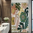 thumbnail image 1 of Boho Floral Small Stall Shower Curtain, Colorful Bohemian Abstract Flowers Tropical Leaves Bathroom Curtain Bathtub Home Decor Waterproof Fabric Machine Washable with 12 Plastic hookss, 36" Wx72 L, 1 of 6
