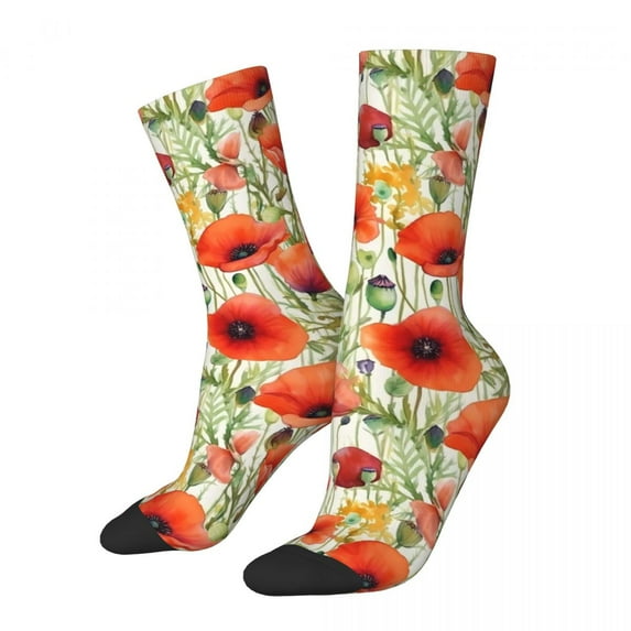 Boho Floral Stockings Bohemian Style Hippie Graphic Retro Socks Winter Non Skid Socks Wome