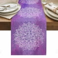 thumbnail image 1 of Boho Floral Table Runner - 48 Inch Long, Kitchen Dining Table Runner Dresser Scarves, Purple Flowers Vintage Bohemian Watercolor Farmhouse Decor for Coffee Tables Wedding Party Banquet, 1 of 8
