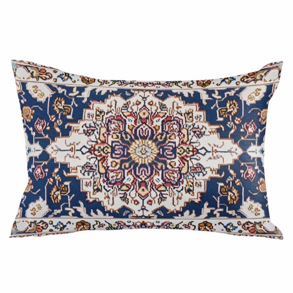 Boho Floral Throw Pillow Cover 12 x 20 Inch Decorative Pillow Cover Vintage Print Distressed Brick Tribal Lumbar Pillowcase Seasonal Rectangle Cushion Case for Couch Sofa Bed Living Room