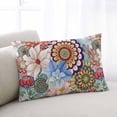 thumbnail image 1 of Boho Floral Throw Pillow Covers, Bohemia Colorful Mandalas Botanical Flower Soft Breathable Pillow Cases with Zipper for Sleeping, King Size Pillowcases for Couch Bed Sofa Chair 20x36 Inches, 1 of 6