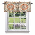 thumbnail image 1 of Boho Floral Valance Curtain for Windows Orange Theme Abstract Traditional Ethnic Flowers Rod Pocket Curtain Valances Short Window Treatments Panels for Kitchen Bathroom Laundry Basement 42 x 18 Inch, 1 of 9