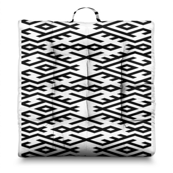 Boho Floral Vintage 24" Square Meditation Cushion - Thick & Supportive Floor Pillow for Adults with Tribal Folk Style Patterns, Soft Skin-Friendly Fabric for Yoga & Zen Sitting