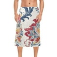 thumbnail image 1 of Boho Floral Vintage Bath Towel Wrap for Man Adjustable Shower Wrap Button Closure Body Towel for Sauna Gym, 1 of 7