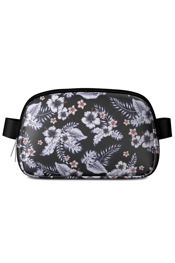 Boho Floral Waist Bag – Artistic Fanny Pack with Garden Flowers, Peonies, Roses & Cute Butterfly Motif