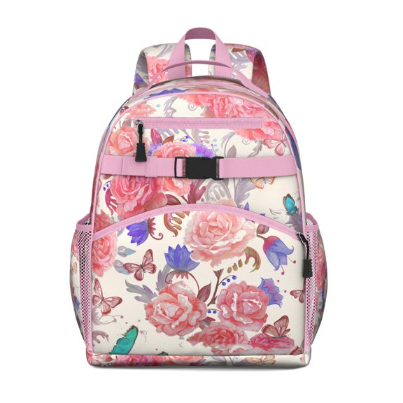 Boho Floral Waterproof Backpack for Students with Spacious Main Compartment