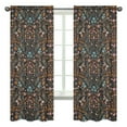 thumbnail image 1 of Boho Floral Wildflower Black and Orange Semi-Sheer Rod Pocket Curtain Panels (Set of 2) Girl by Sweet Jojo Designs, 1 of 6