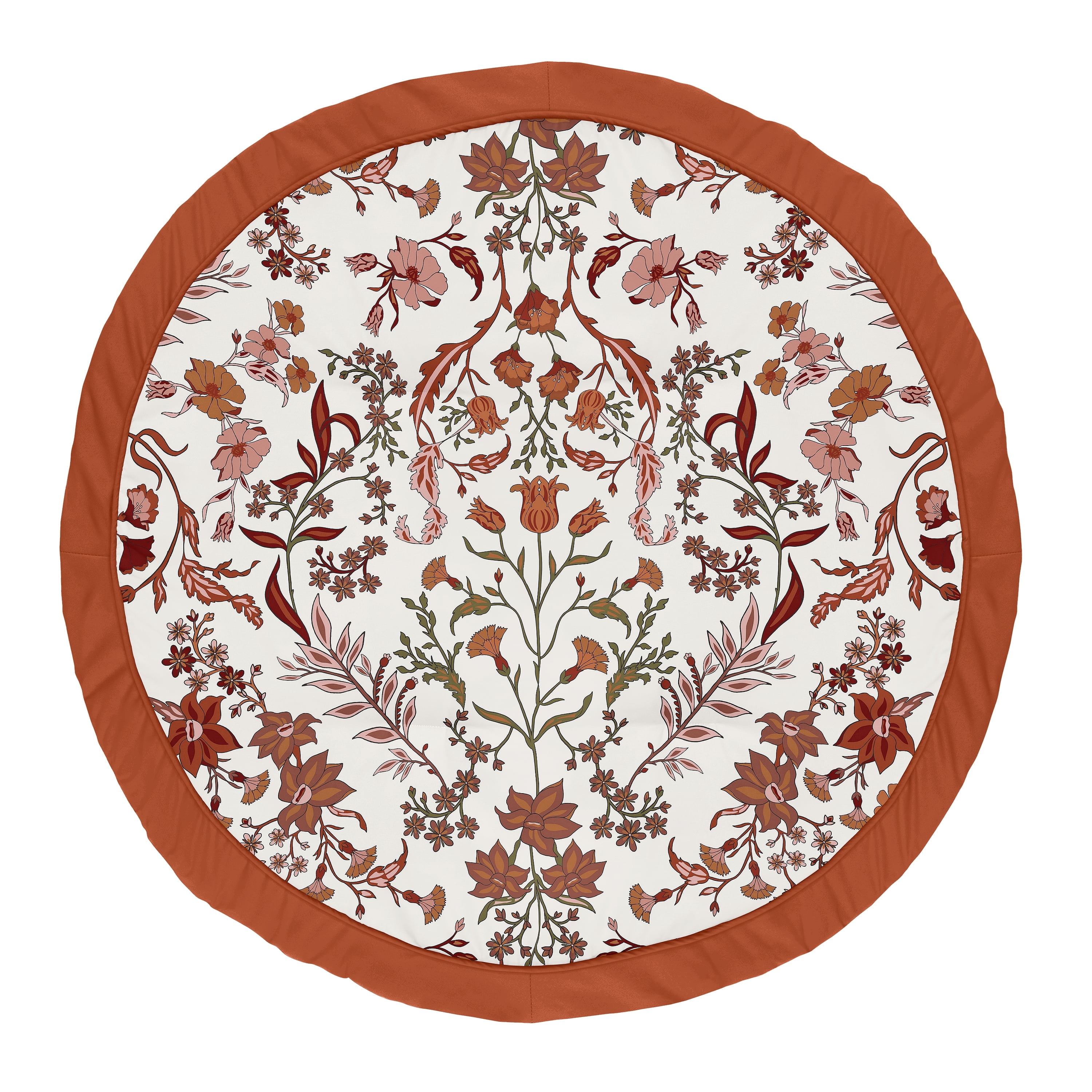 Sweet Jojo Designs Boho Floral Wildflower Orange and Ivory Baby Play Mat