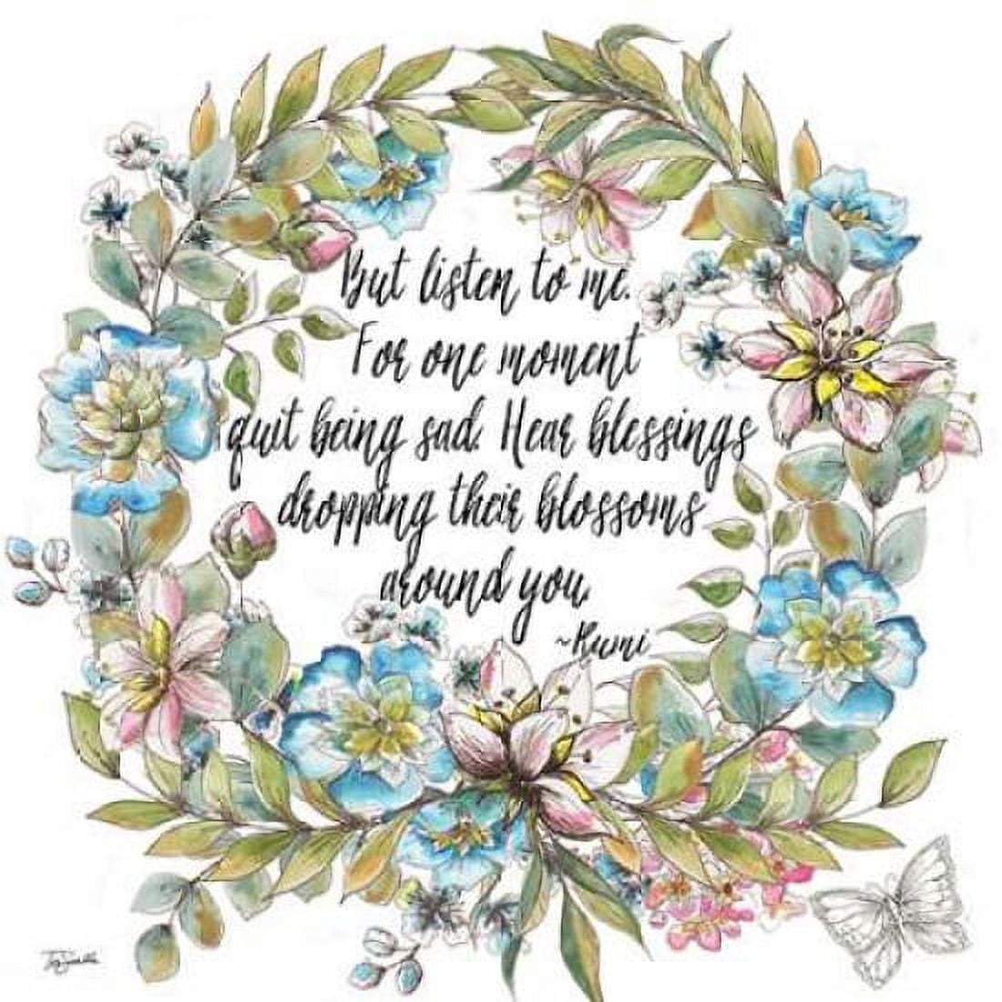 Boho Floral Wreath Sentiment II Canvas Art - Tre Sorelle Studios (24 x 24)