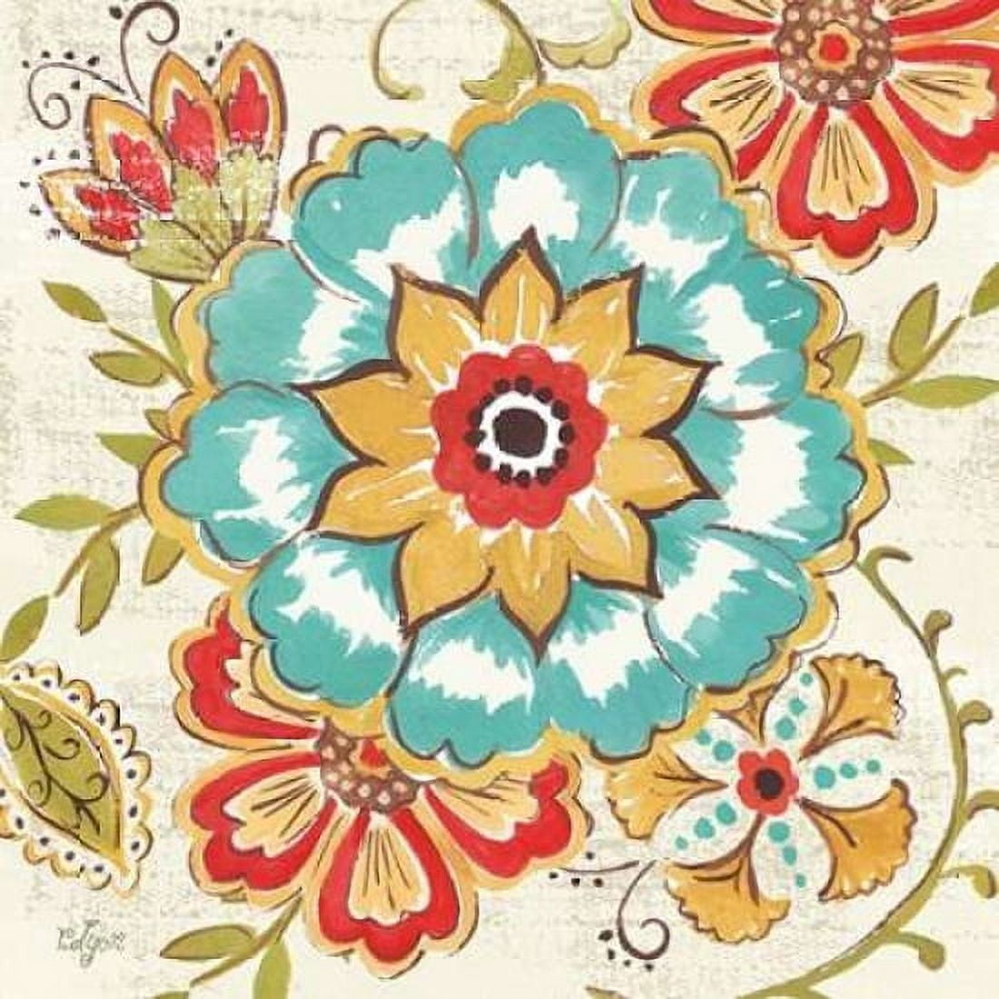 Boho Florals II Canvas Art - Rebecca Lyon (24 x 24)