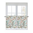 thumbnail image 1 of Boho Flower 2 Panel Kitchen Curtains for Small Windows, Spring Watercolor Paisley Floral Leaf Plant Bathroom Tier Curtain, Short Window Treatment for Bedroom/Living Room 55"x36", 1 of 6