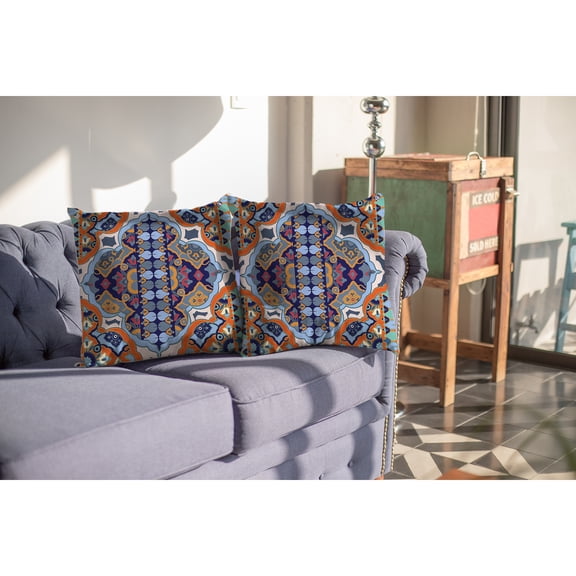 Amrita Sen Broadcloth Zippered Pillow With Orange Finish CAPL49BrCDS-ZP-16x16
