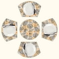 thumbnail image 1 of Boho Flower Leaf French Round Table Placemats Set Of 5 Wedge Table Mats Washable Heat Resistant Place Mat For Dining Table Kitchen Farmhouse Restaurant, 1 of 6