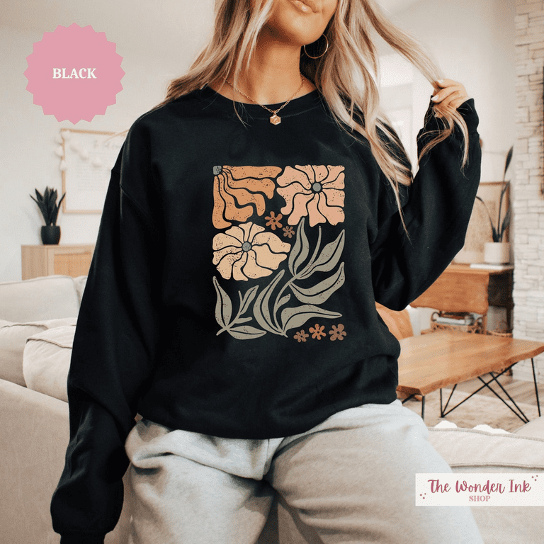 Flower print sweatshirt sale