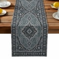 thumbnail image 1 of Boho Flower Table Runner, Blue Bohemia Geometric Tribal Ethnic Style Kitchen Table Runners Dress Scarves for Table Decorations Party/Restaurant/Indoor Outdoor Use, 18x72in, 1 of 9
