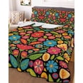 thumbnail image 1 of Boho Flower Twin XL Size Down Alternative Comforter, Lightweight Comforter Quilt Bedding Set with Pillow Shams Red Blue Yellow Colorful Mexico Tribal All Seasons Bed Comforter Duvet Insert 68"x98", 1 of 7