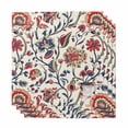 thumbnail image 1 of Boho Flowers Cloth Napkins, Watercolor Red Orange Floral Branch Leaf Washable and Reusable Dinner Napkins Set of 4, Table Napkin for Kitchen Party Birthday Wedding Hotel Housewarming 20"x20", 1 of 8
