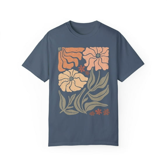 Boho Flowers, Comfort Colors, Unisex Cotton Short Sleeve T-shirt, S to 4XL