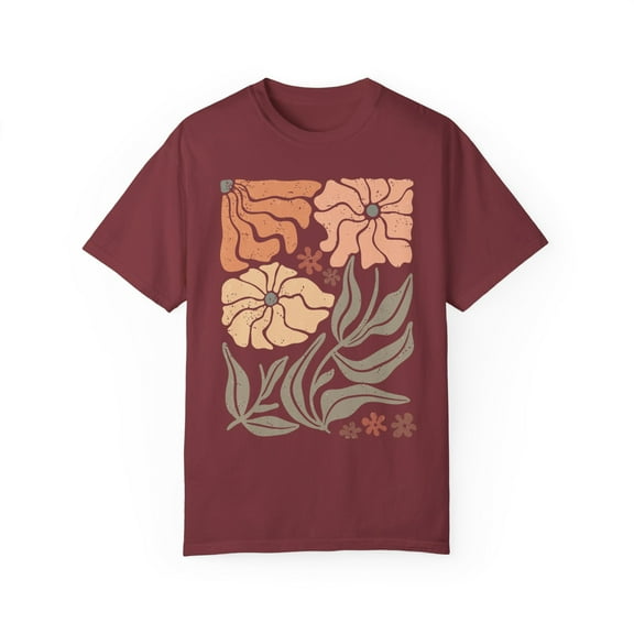 Boho Flowers, Comfort Colors, Unisex Cotton Short Sleeve T-shirt, S to 4XL
