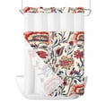 thumbnail image 1 of Boho Flowers No Hook Shower Curtain Waterproof,Bathroom Curtains with Snap in Liners and See Through Top Window,Watercolor Red Orange Floral Branch Leaf Hotel Style Bathtub Curtains Shower 72"Wx84"L, 1 of 8