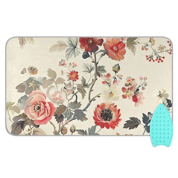 Boho Flowers Ironing Board Covers Heat Resistant Ironing Pad Mat Portable for Travel Washer Dryer Table