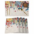 thumbnail image 1 of Boho Flowers Placemats Set of 4, Abstract Ethnic Vintage Bohemian Floral Placemats for Dining Table, Place Mats for Kitchen Tabletop, Waterproof Wipeable Dining Table Mats Set, 1 of 9