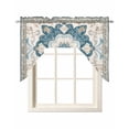 thumbnail image 1 of Boho Flowers Swag Valances for Windows, Small Curtains Drapes, Country Neutral Chic Abstract Floral Art Kitchen Window Curtains Over Sink Window Treatment Valance for Bedroom/Bathroom 56"x36", 1 of 5