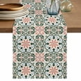 thumbnail image 1 of Boho Flowers Table Runner 48 Inches, Farmhouse Abstract Geometric Patterned Bed Runner Dresser Scarves Tabletop for Indoor Outdoor Parties/Ceremony/Banquet, 13" x 48", 1 of 8