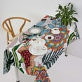 thumbnail image 1 of Boho Flowers Tablecloth, Rustic Bohemian Floral Mandala Palm Leaves Plants Botanical Table Cloth for Home Indoor Outdoor Kitchen Dining Table 60x84in, 1 of 6