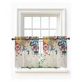 thumbnail image 1 of Boho Flowers Tier Curtains 36 Inch Length,Sheer Curtains for Bedroom Living Room Window Abstract Ethnic Vintage Bohemian Floral Rod Pocket Drapes Kitchen Curtains Small Half Window 27.5"x36" 2 Panels, 1 of 6