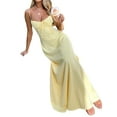 thumbnail image 1 of Boho Flowy Slit Lace Up Dresses for Women Going Out A Line Casual Sundress Yellow XXXL, 1 of 5