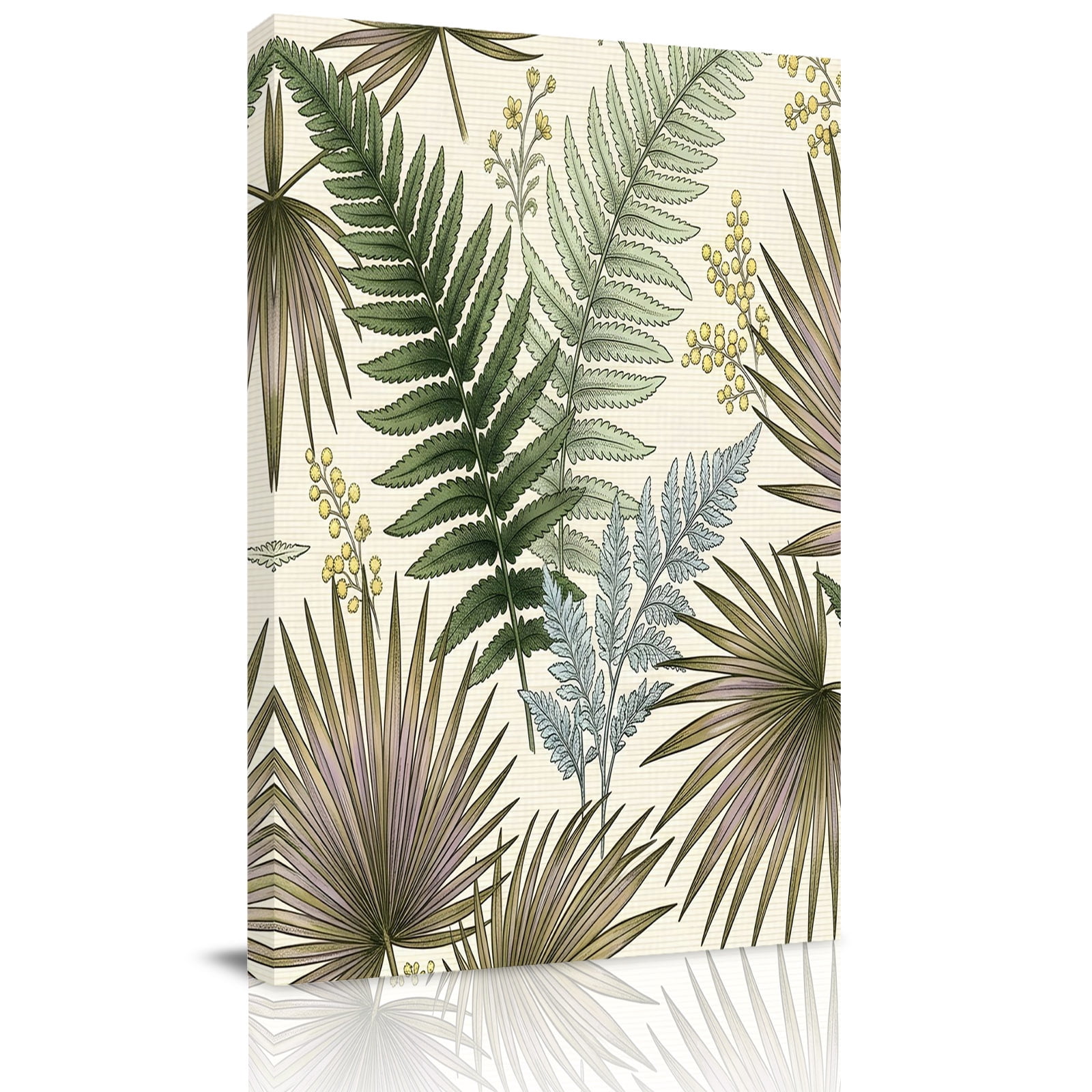 Picture of Boho Forest Canvas Wall Art for Living Room, Vintage Country Green Blue ...