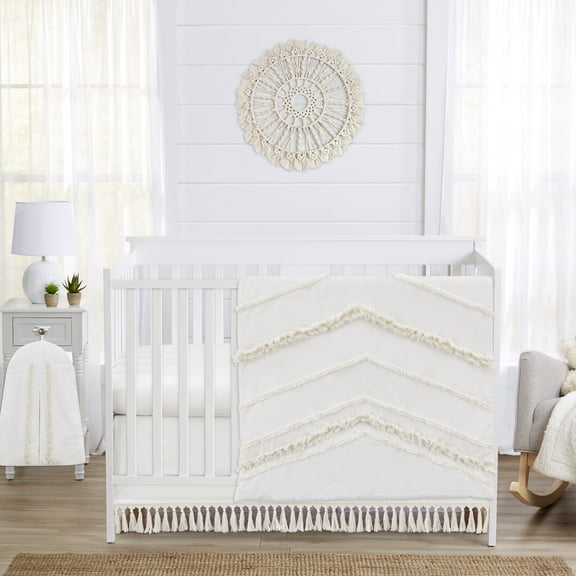 Sweet Jojo Designs Boho Fringe Ivory 5 Piece Crib Bedding Set