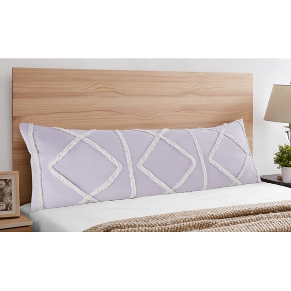 Sweet Jojo Designs Boho Fringe Purple Ivory Body Pillow Cover Case 54x20 (Pillow Not Included)