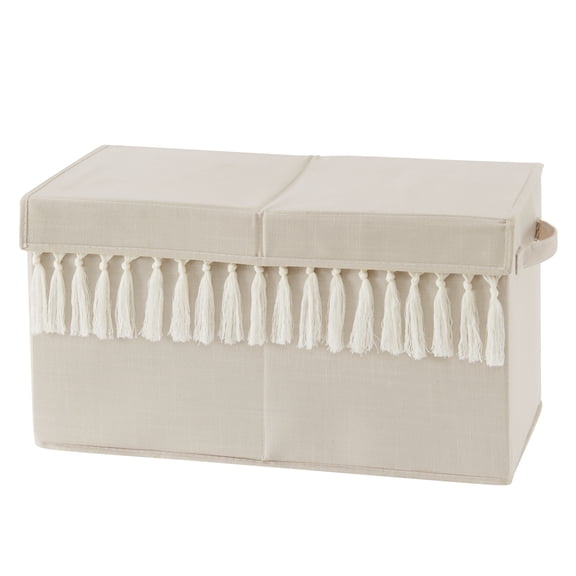 Boho Fringe Linen Storage Fabric Toy Box by Sweet Jojo Designs