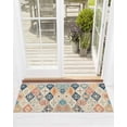 thumbnail image 1 of Boho Front Door Mat Vintage Orange Blue Abstract Ethnic Flower Texture Welcome Doormat Indoor Outdoor Entrance Floor Mat Non-Slip Washable Runner Rug for Front Porch Decor 24x71 Inch, 1 of 6