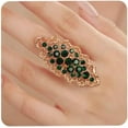 thumbnail image 1 of Boho Full Finger Crystal Ring Antique Luxurious Long  Knuckle Rings, 1 of 6